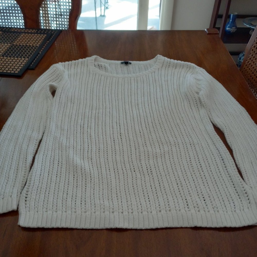Talbots Off White Open Weave Sweater, size small NWOT